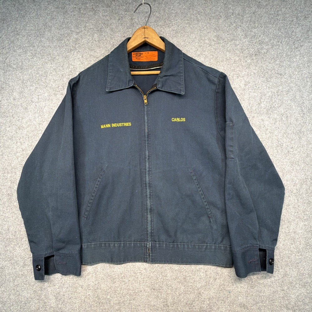 Vintage Dickies Jacket Mens Large Navy Mechanic Work Y2K Full Zip Made In USA